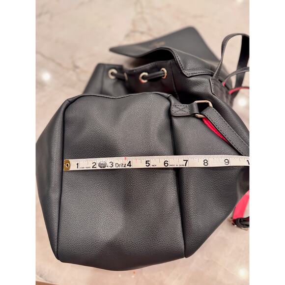 Paul's Boutique London Backpack Black Faux Leather City Minimalist Dark Academia - Picture 11 of 11